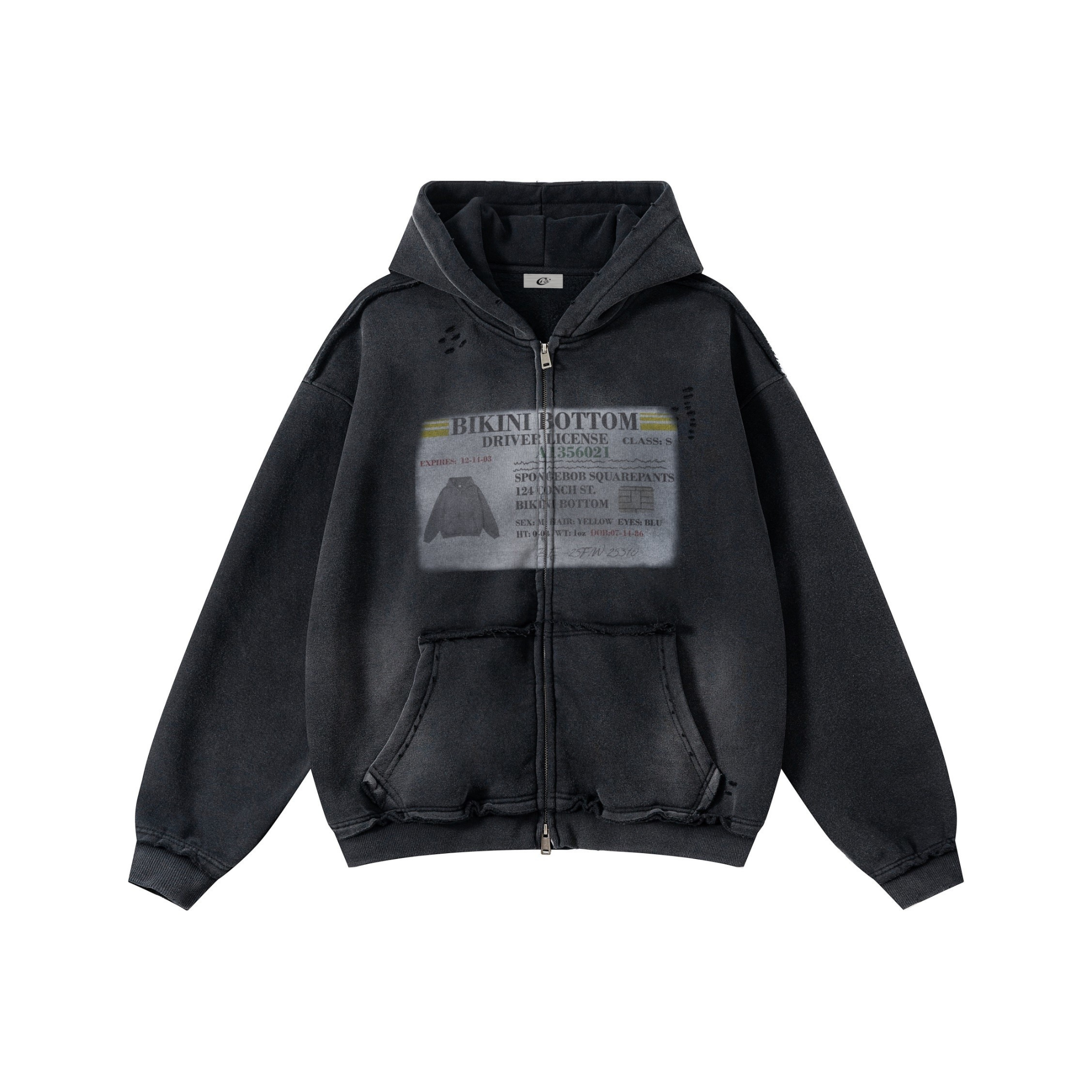 Omirad Bikini Bottom Graphic Zip Hoodie | Vintage Wash