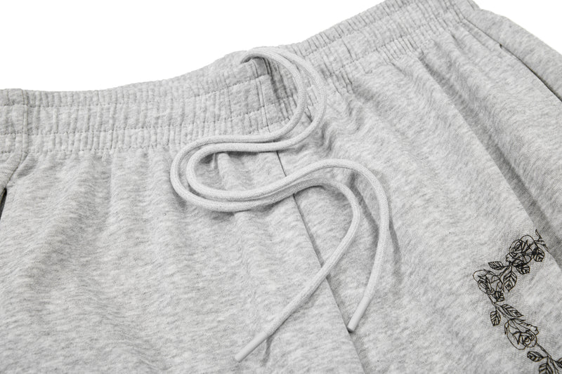 Gothic Cross Script Wide-Leg Sweatpants | Streetwear Joggers