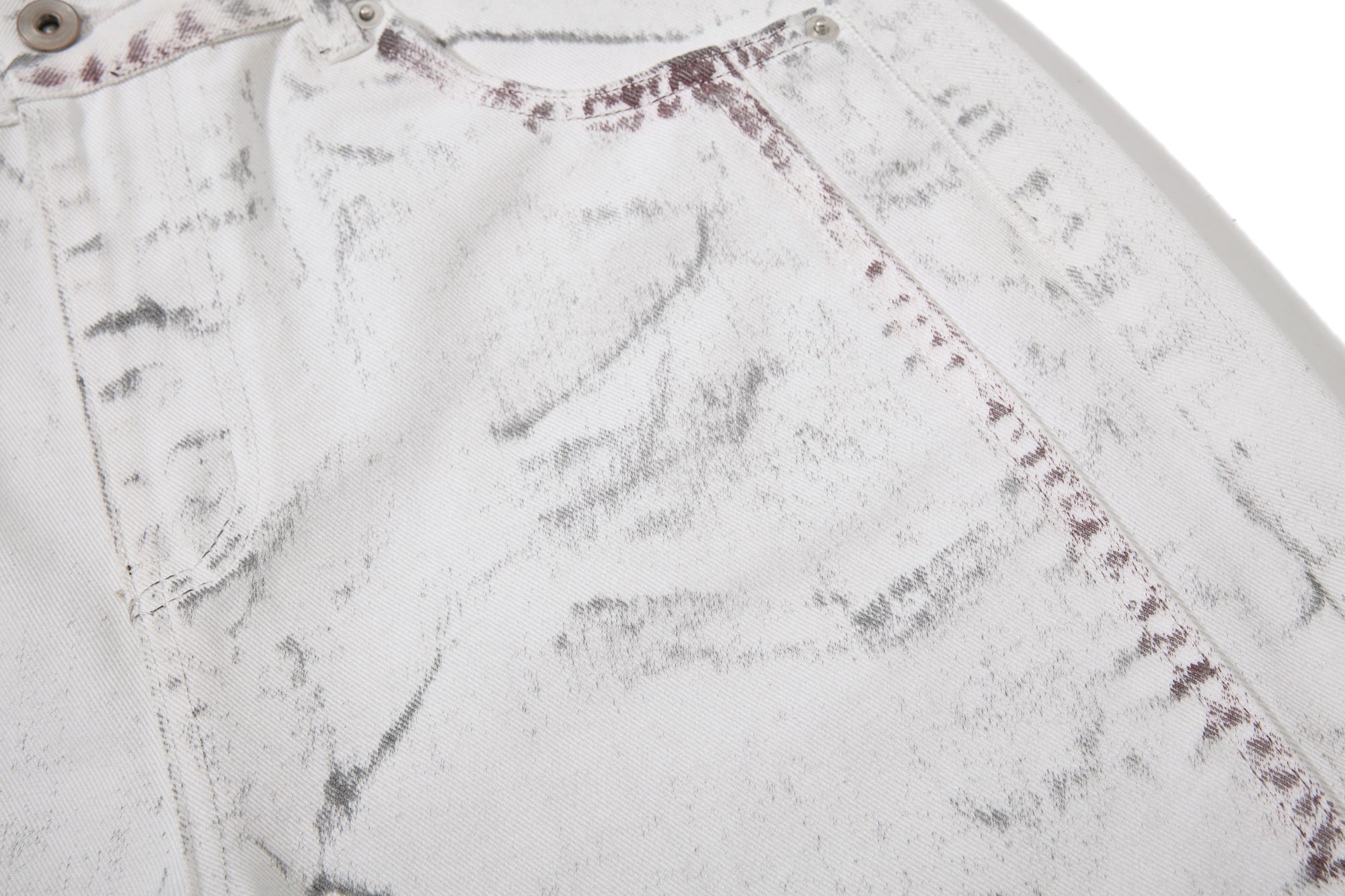 Omirad Washed Wide-Leg Panel Denim Pants | 100% Cotton