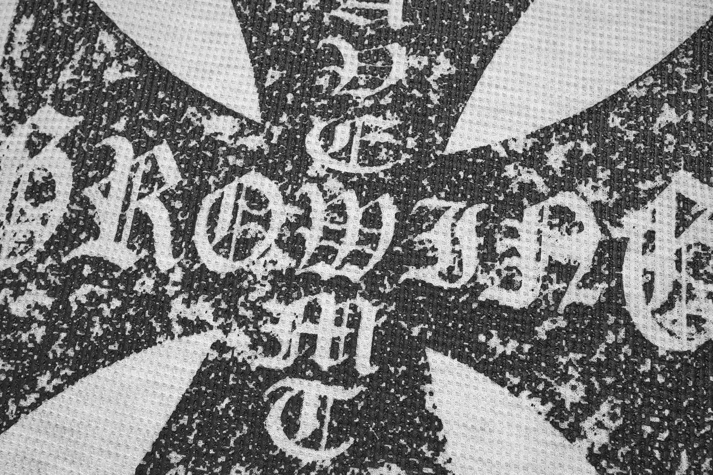 Gothic Cross Knit Sweatshirt | Distressed Graphic Oversized Fit