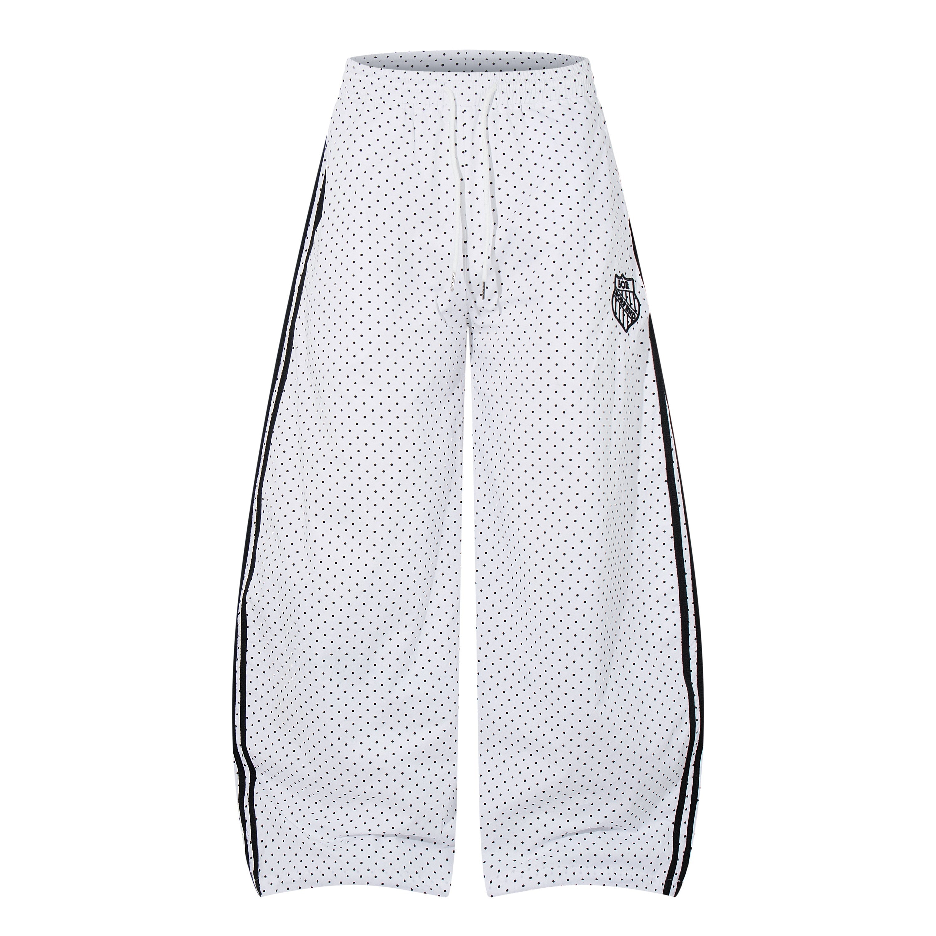 Polka Dot Wide-Leg Track Pants | Sporty Streetwear