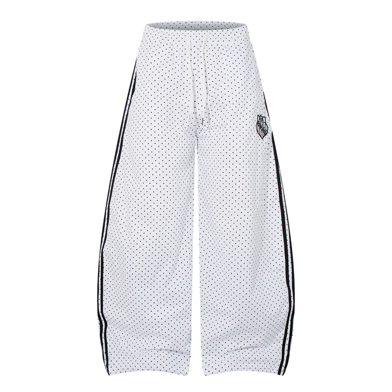 Polka Dot Wide-Leg Track Pants | Sporty Streetwear