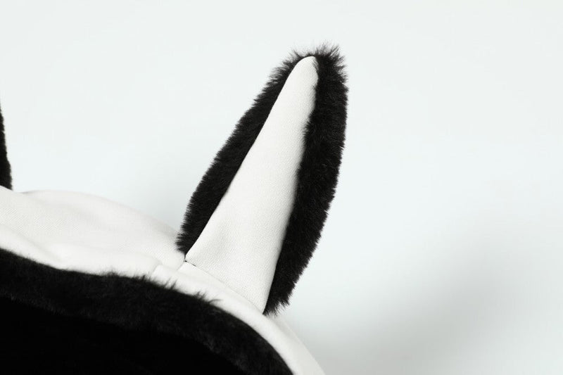 Bunny Ear Sherpa Lined Zip-Up Hoodie Jacket | Omirad