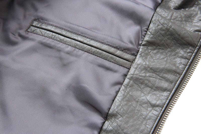 Men's Utility PU Leather Bomber Jacket | Oversized Fit