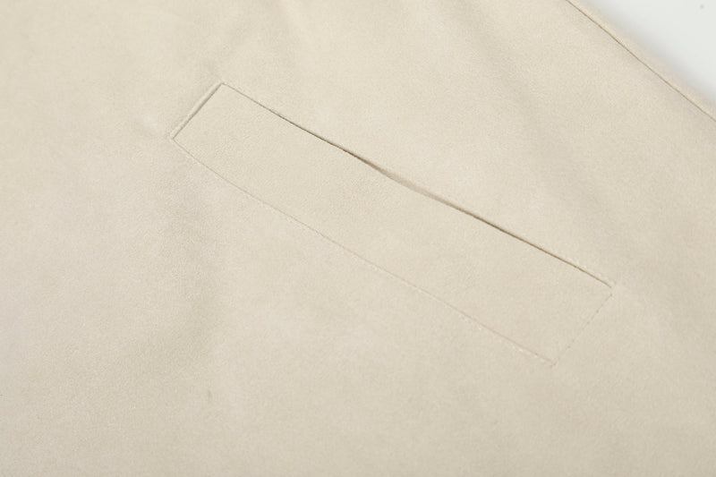 Toggle-Closure Embroidered Stand-Collar Cotton Jacket
