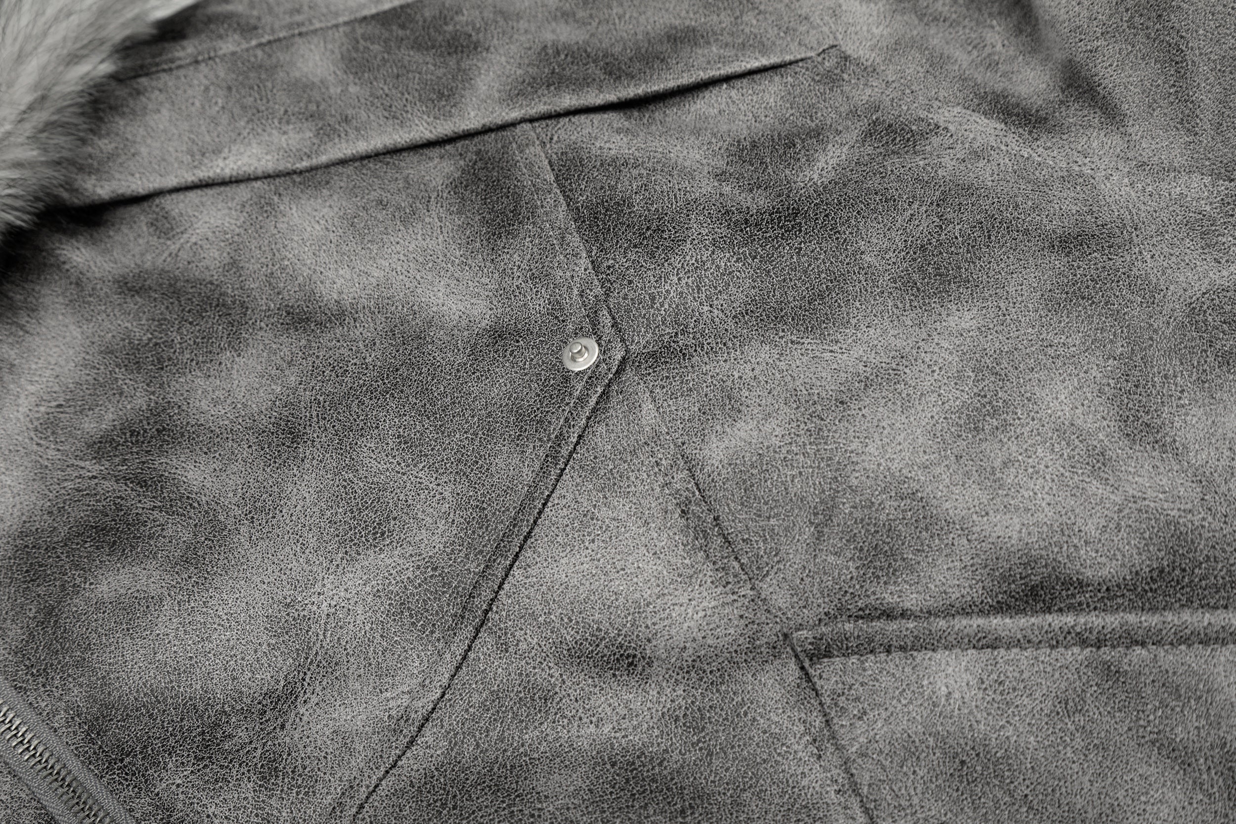 Washed Faux-Fur Hooded Bomber Jacket | Streetwear Winter Coat