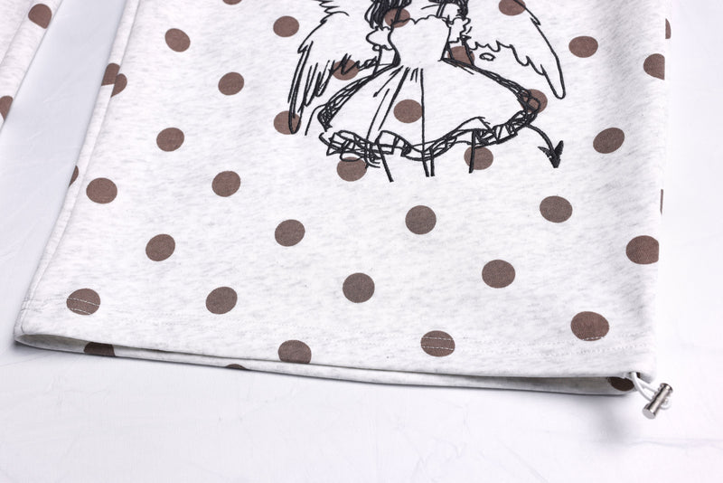 Y2K Graphic Polka Dot Wide-Leg Sweatpants | Omirad