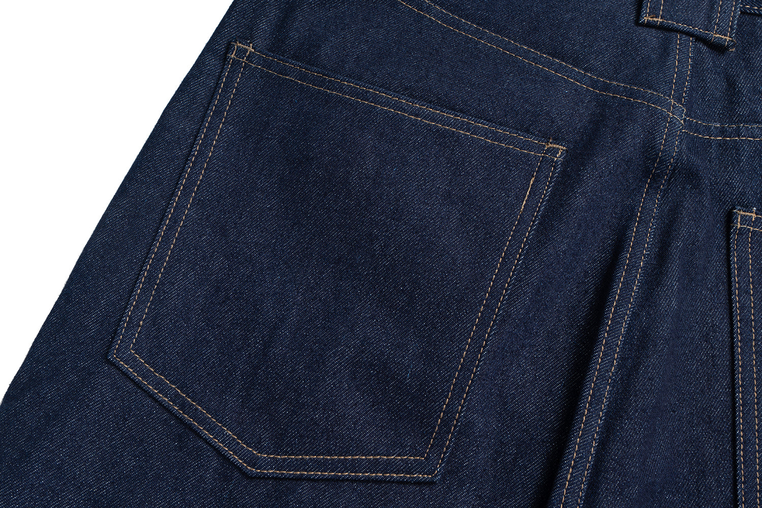 Omirad Curved-Cut Raw Indigo Denim Jeans | Barrel Fit
