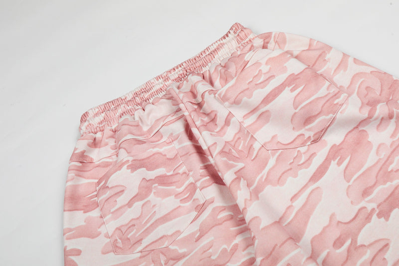 Pink Camo Wide-Leg Sweatpants | Oversized Streetwear Pants
