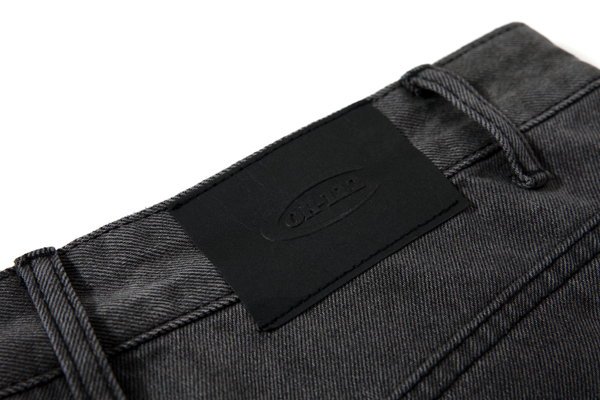 Omirad Washed Frayed Curved Cargo Jeans | Wide-Leg
