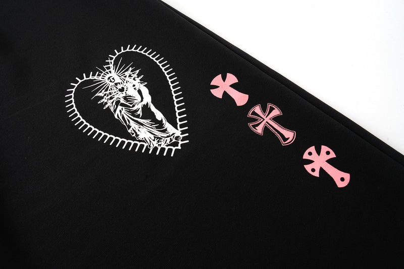 Gothic Cross Graphic Wide-Leg Sweatpants | SP2 Print