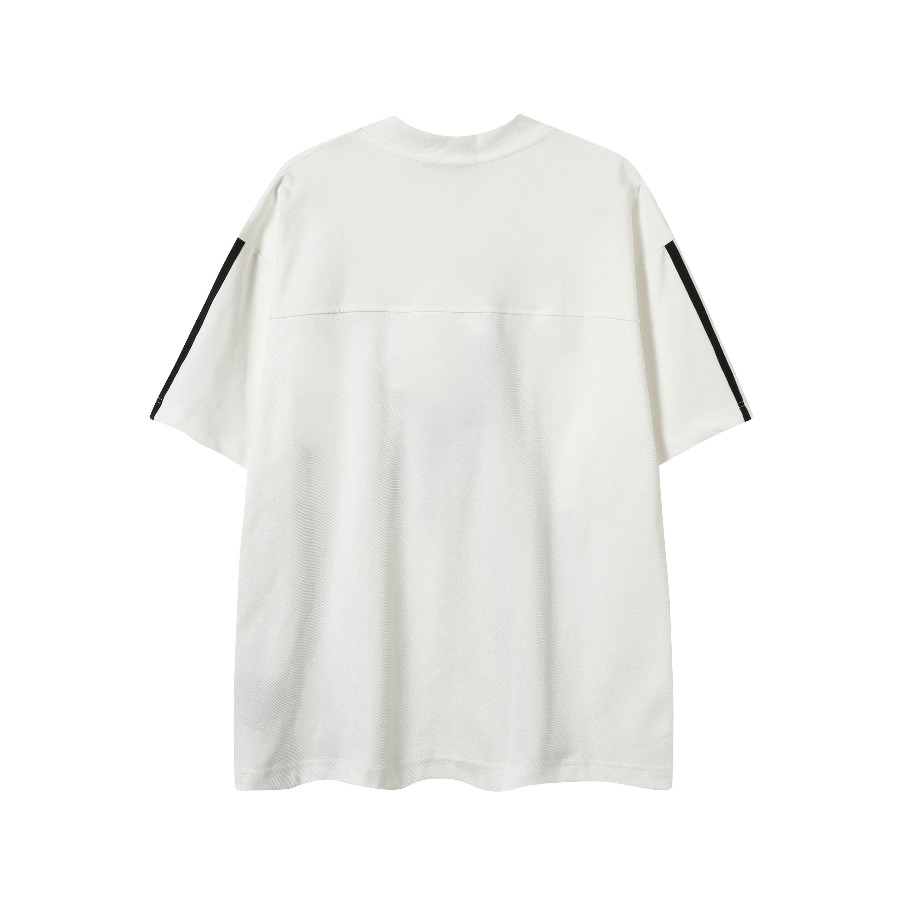 Split Stripe V-Neck Oversized Street Tee | Sport Graphic