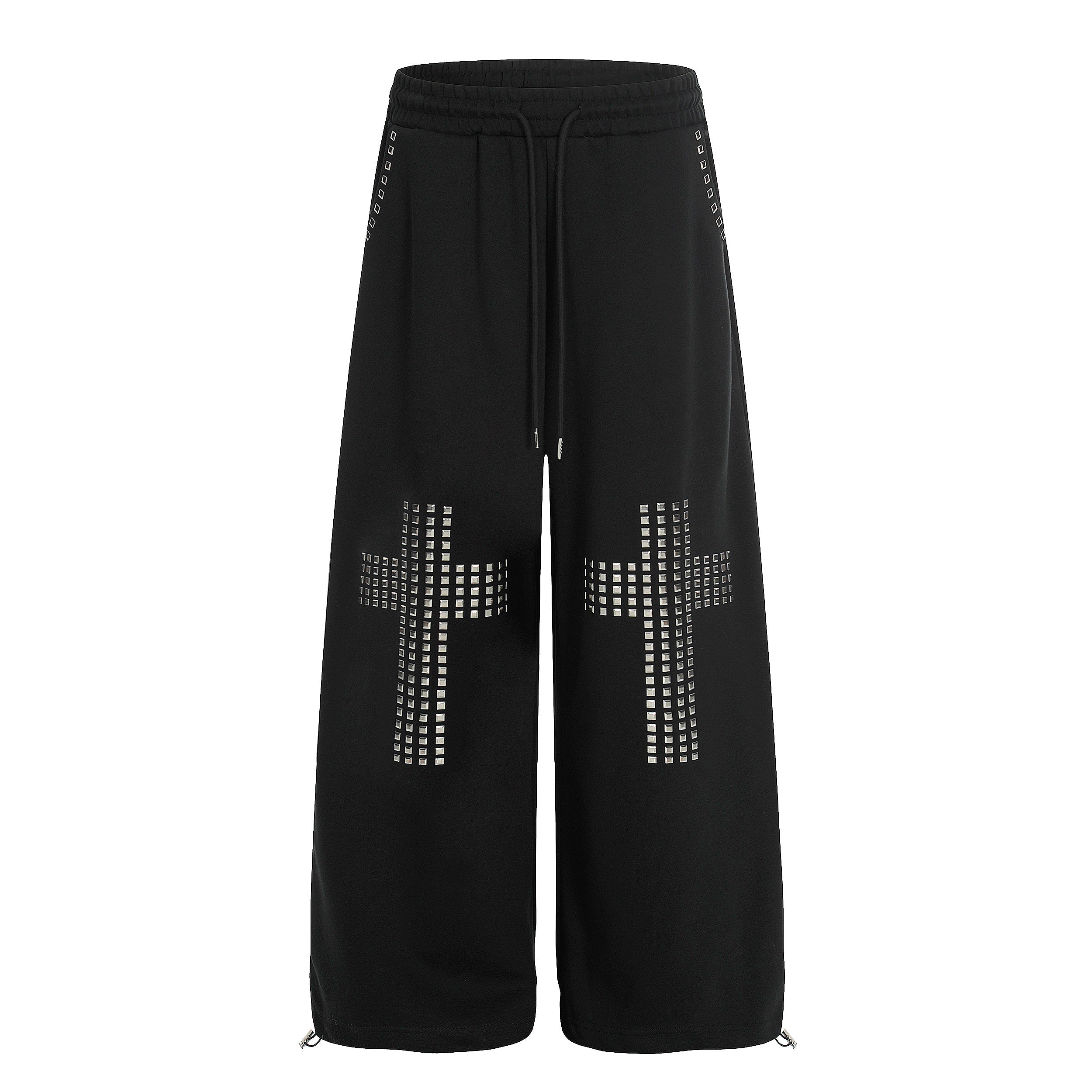 Omirad Studded Cross Wide-Leg Sweatpants | Black
