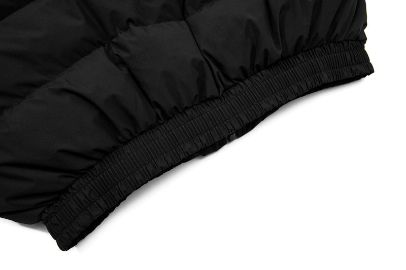 Omirad Fur-Trim Puffer Jacket | Black Hooded Bomber