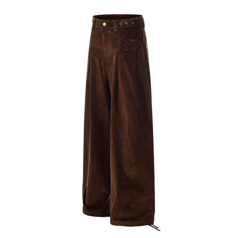 Omirad Wide-Leg Corduroy Trousers | Pleated Relaxed Fit