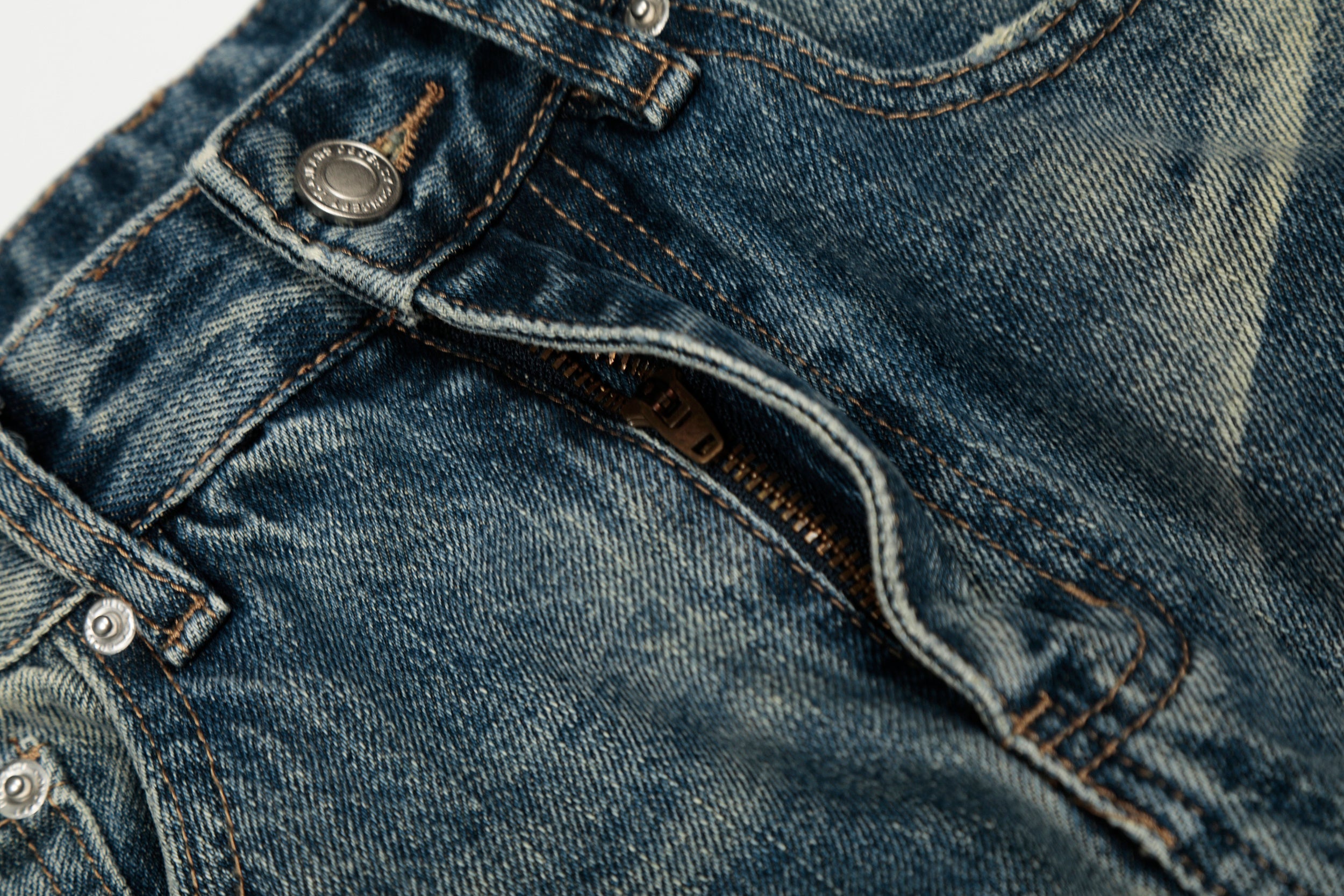 Omirad Vintage Washed Distressed Wide-Leg Jeans