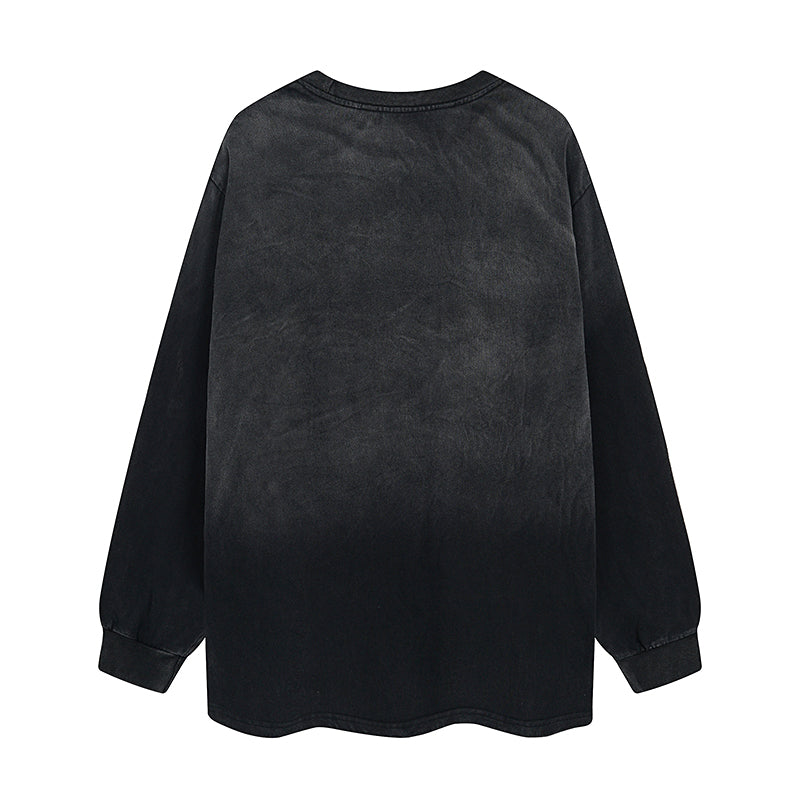 Destroy Mentality Gradient Washed Graphic Long Sleeve Tee