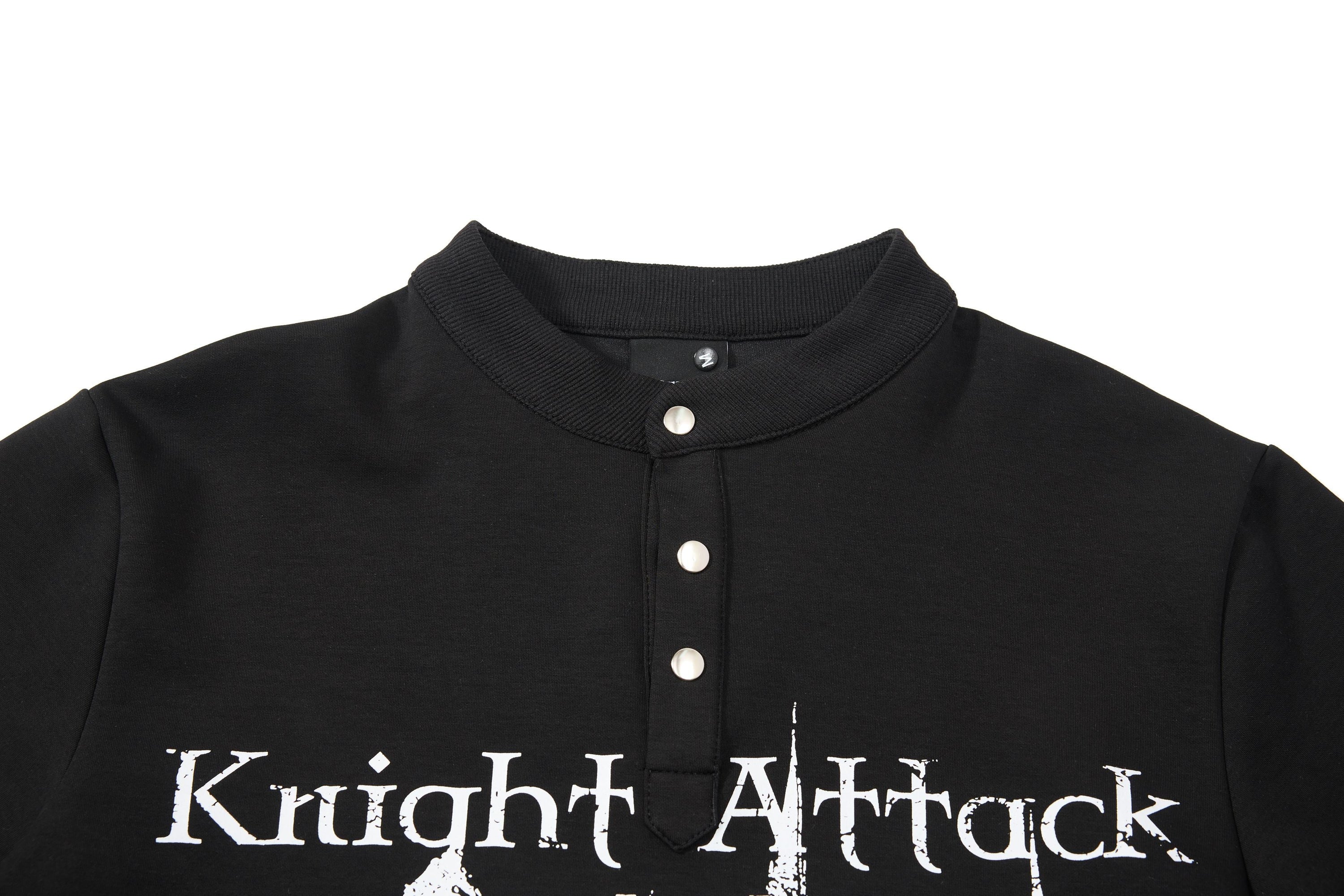 Omirad Knight Attack Graphic Polo Tee | Medieval Streetwear