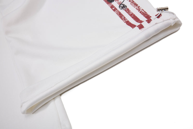 Omirad Vintage Stripe Graphic Wide-Leg Sweatpants