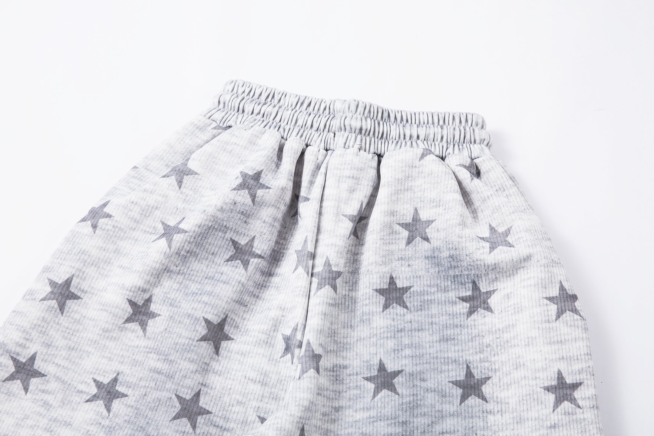 Star Print Wide-Leg Sweatpants with Contrast Side Stripes