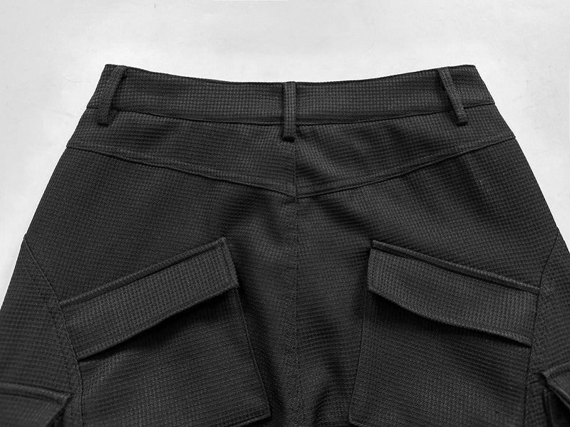 Omirad Multi-Pocket Wide-Leg Utility Cargo Pants | Black