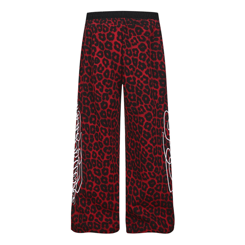 Omirad Leopard Panel Sweatpants | Wide-Leg Streetwear