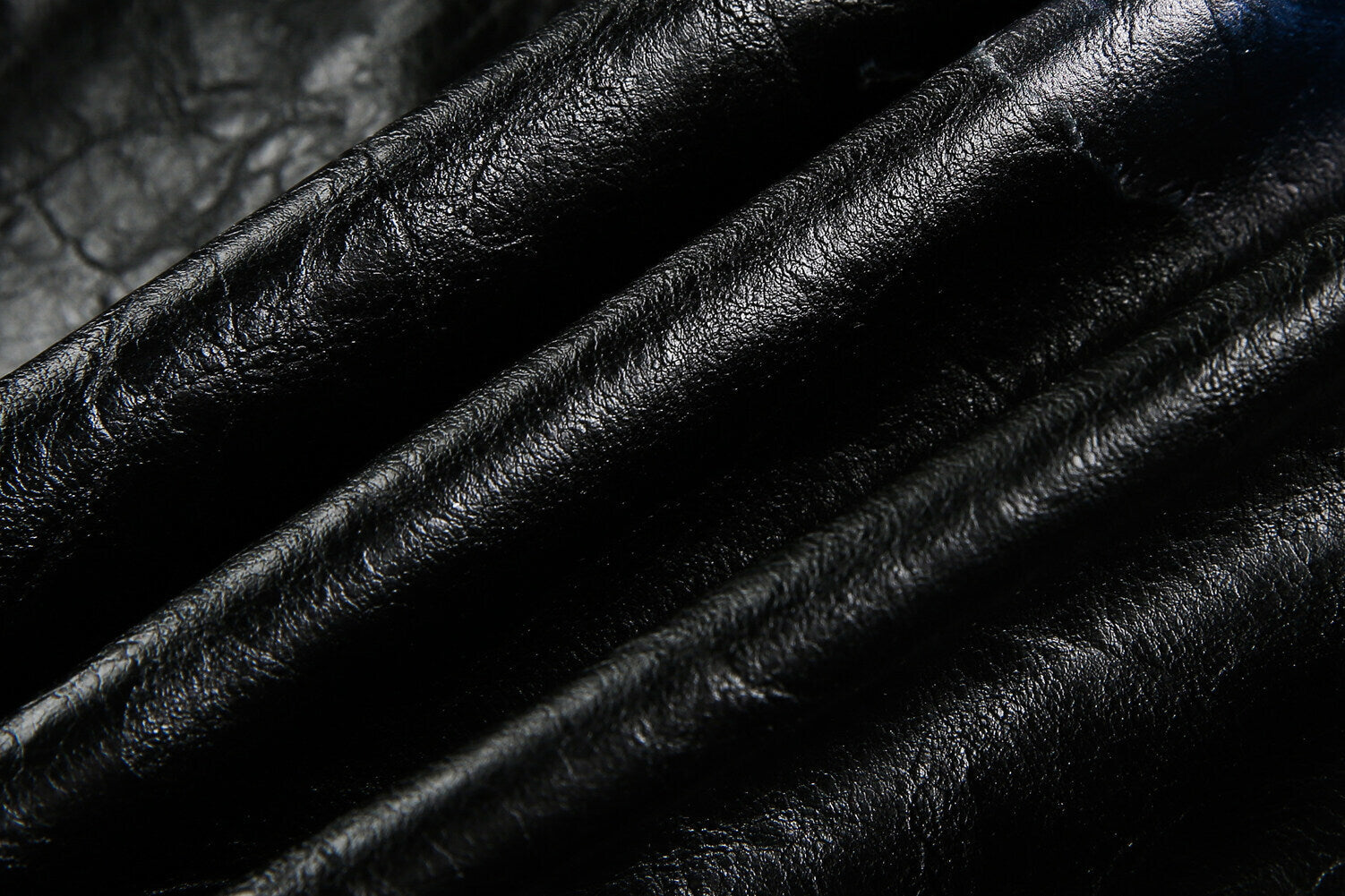 Omirad PU Leather Graphic Jacket | Black Crinkle Streetwear