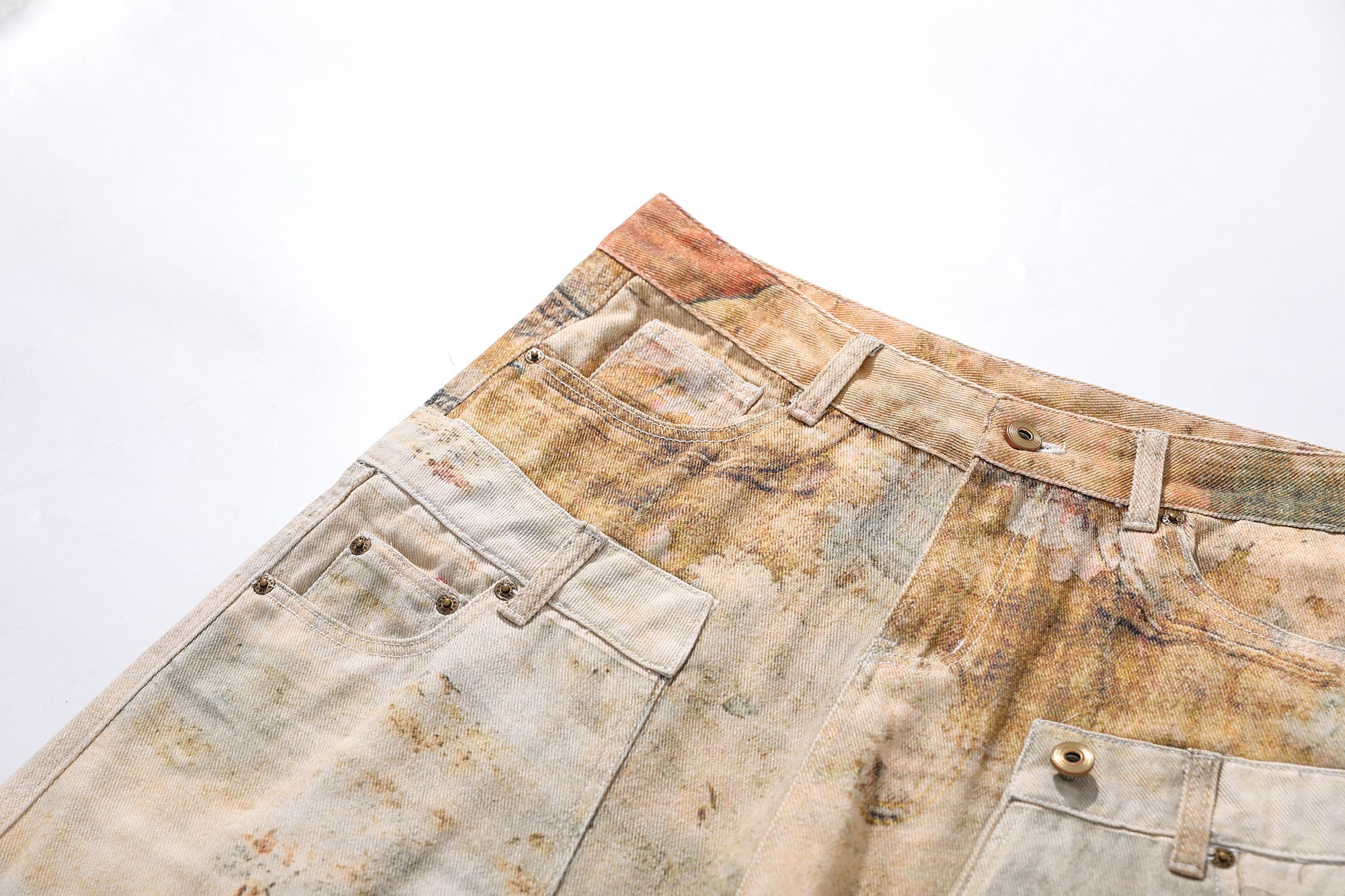 Omirad Vintage Washed Wide-Leg Workwear Jeans | 100% Cotton