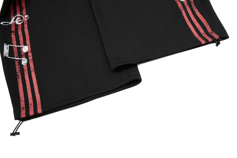 Omirad Vintage Stripe Graphic Wide-Leg Sweatpants