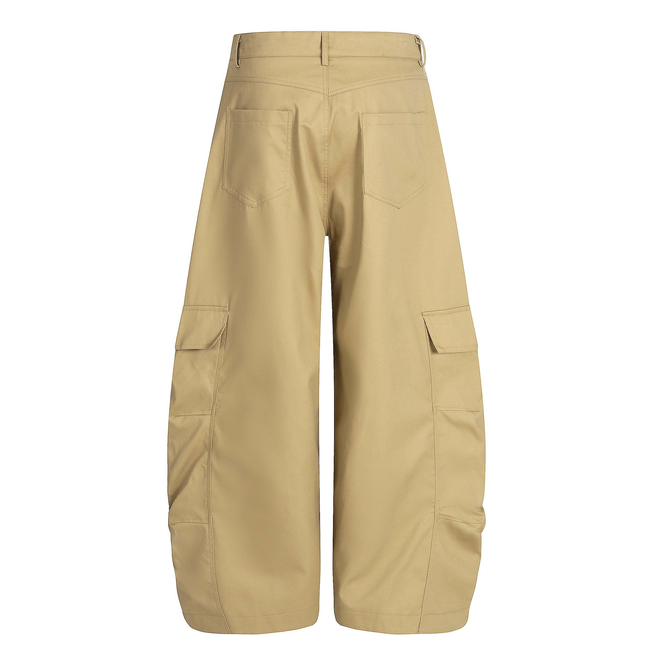 Omirad Curved Seam Cargo Pants – Khaki Wide Leg