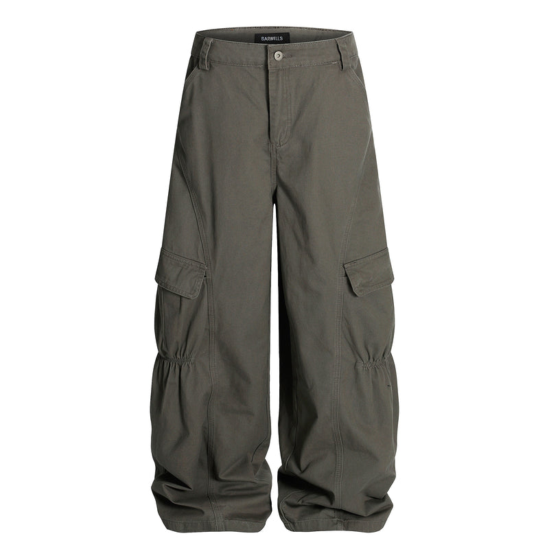 Omirad Parachute Cargo Curved Pants | Wide-Leg Cotton