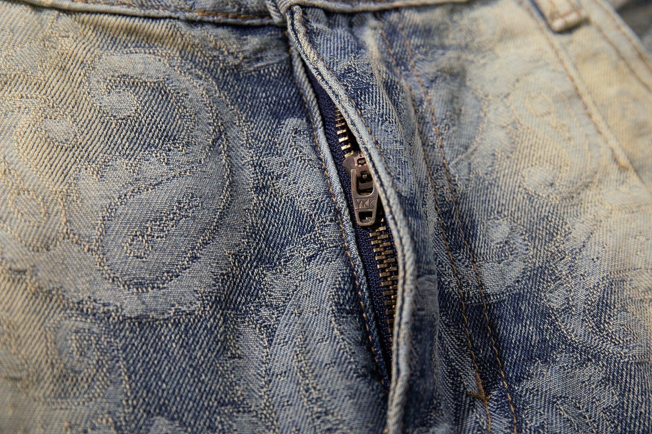 Paisley Spray-Fade Wide-Leg Jeans | Vintage Denim