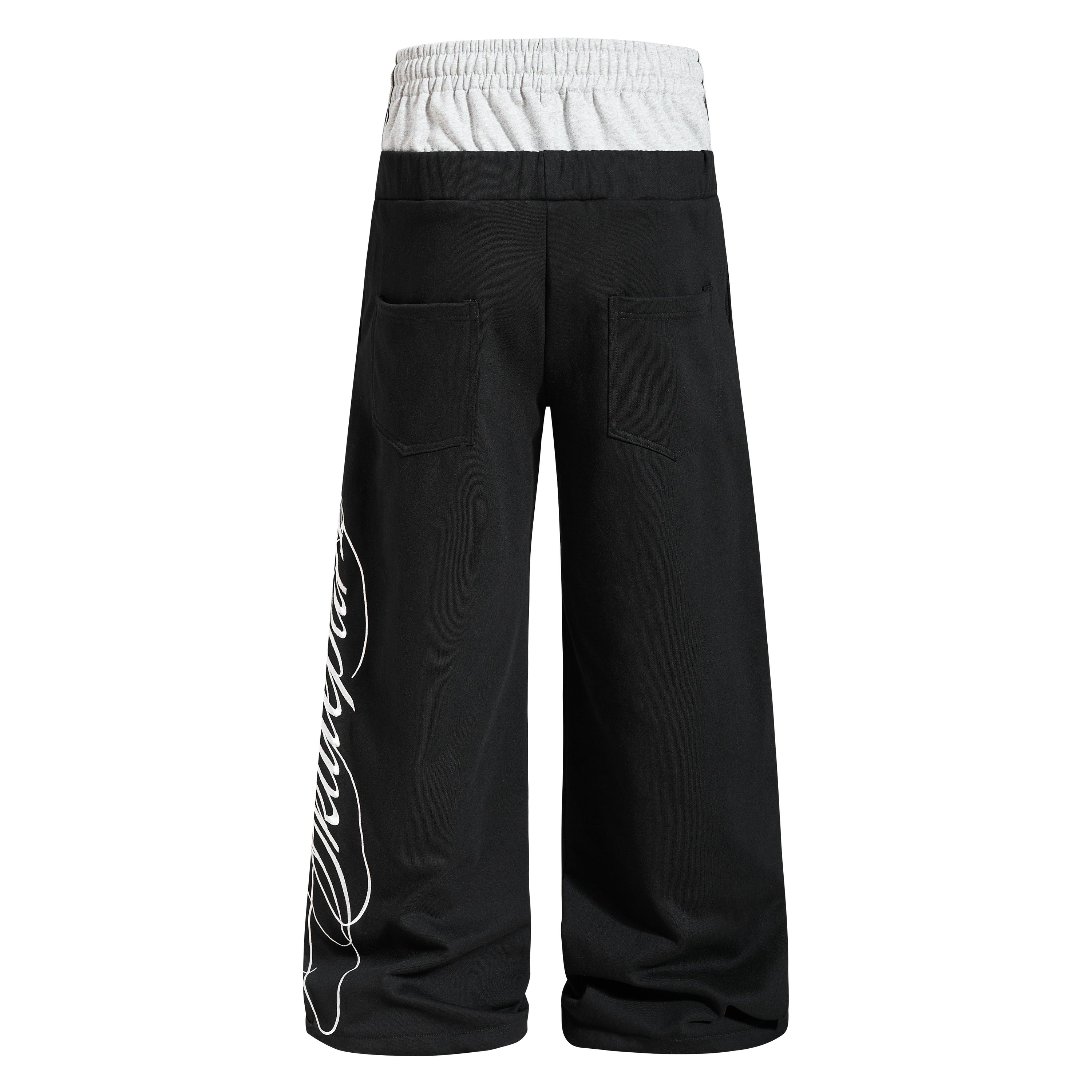 Varsity Crest Wide-Leg Sweatpants | Streetwear Joggers