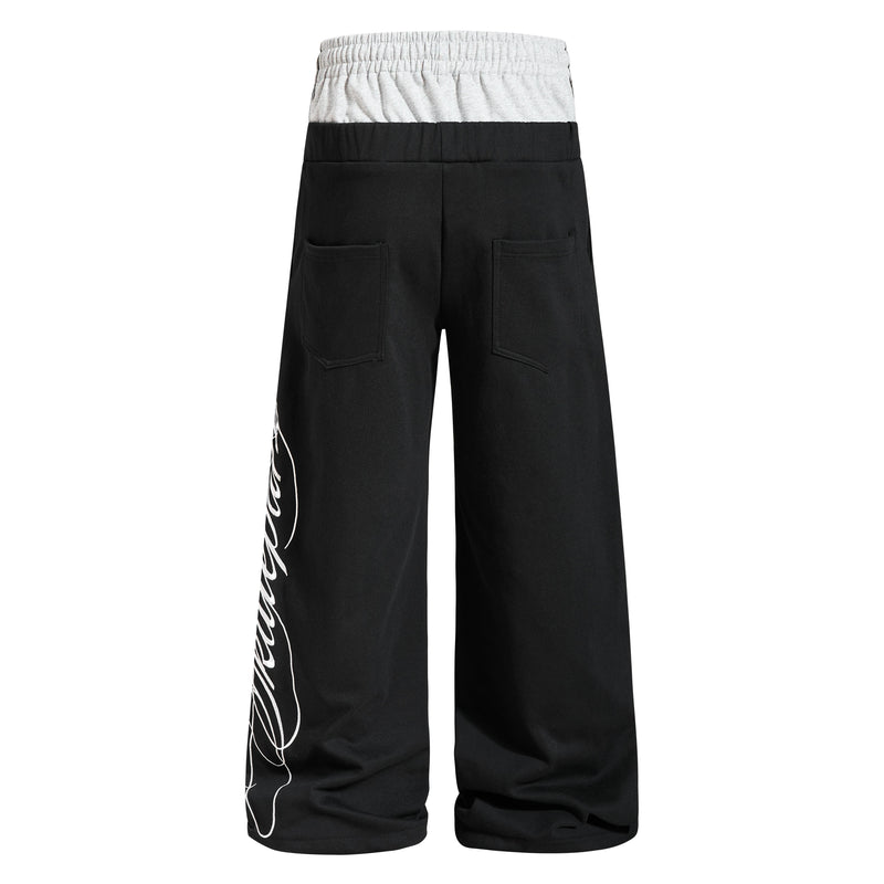 Varsity Crest Wide-Leg Sweatpants | Streetwear Joggers