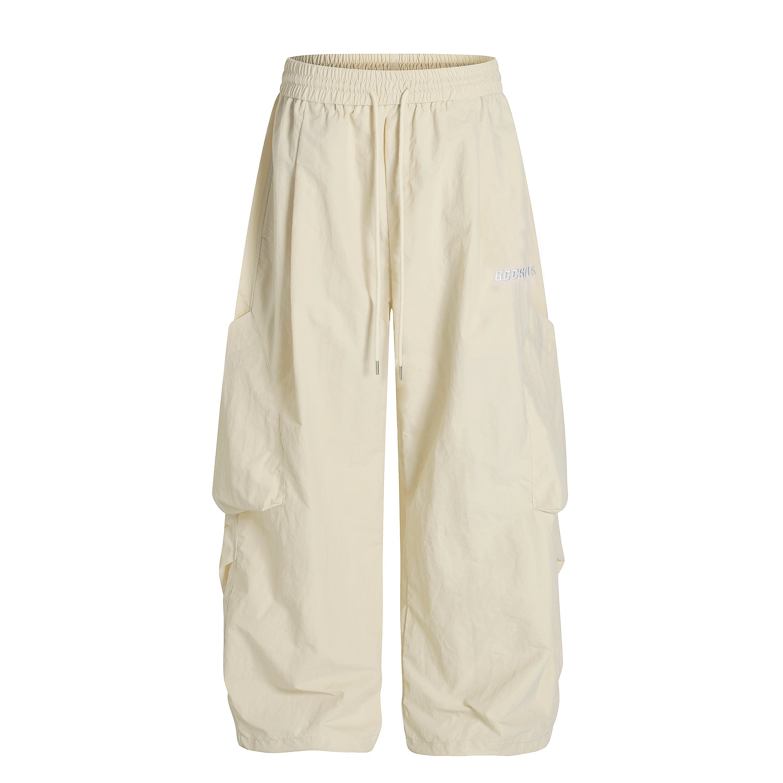 Nylon Utility Cargo Wide-Leg Pants | Pastel Streetwear