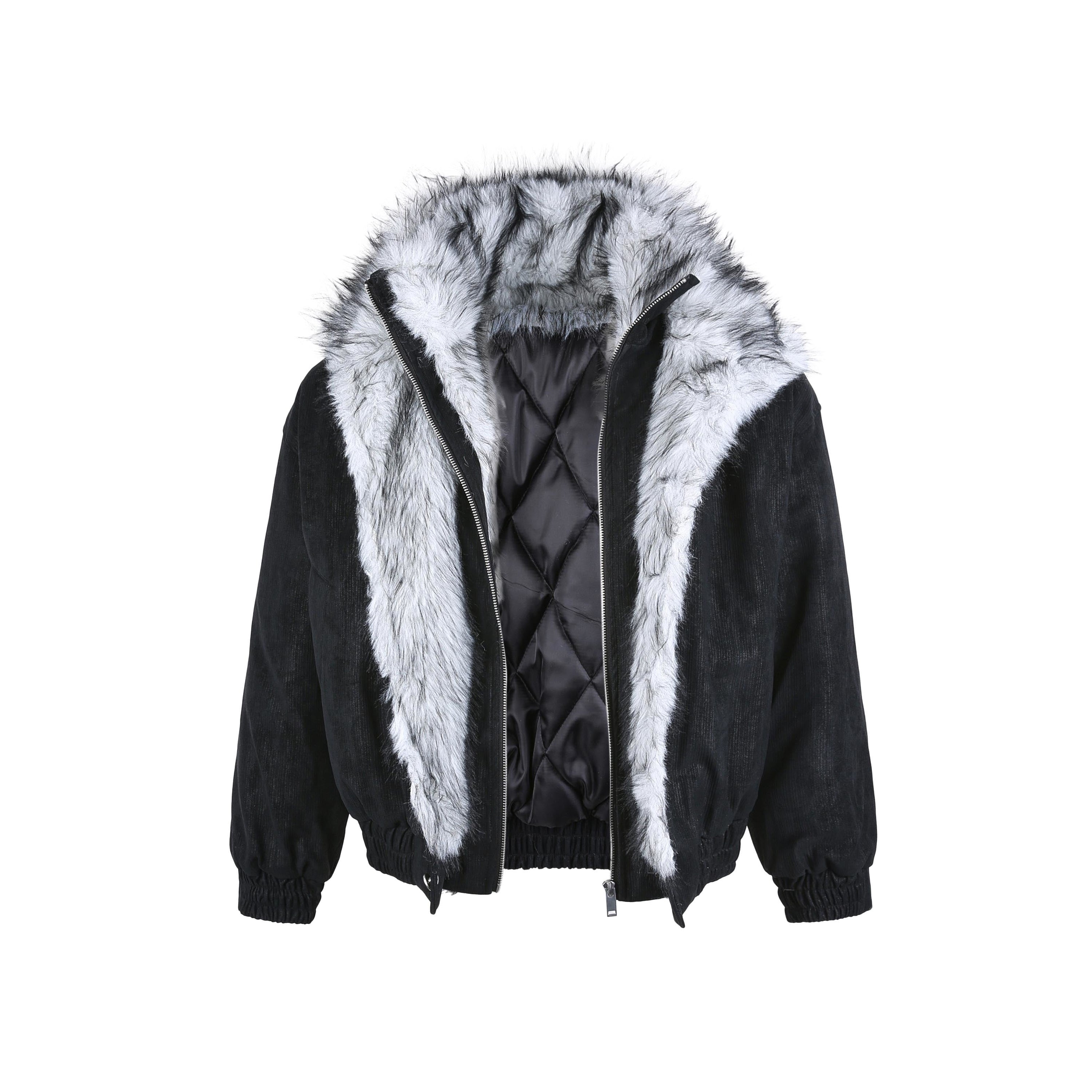 Faux Fur-Lined Corduroy Bomber Jacket | Omirad by SEAKOFF