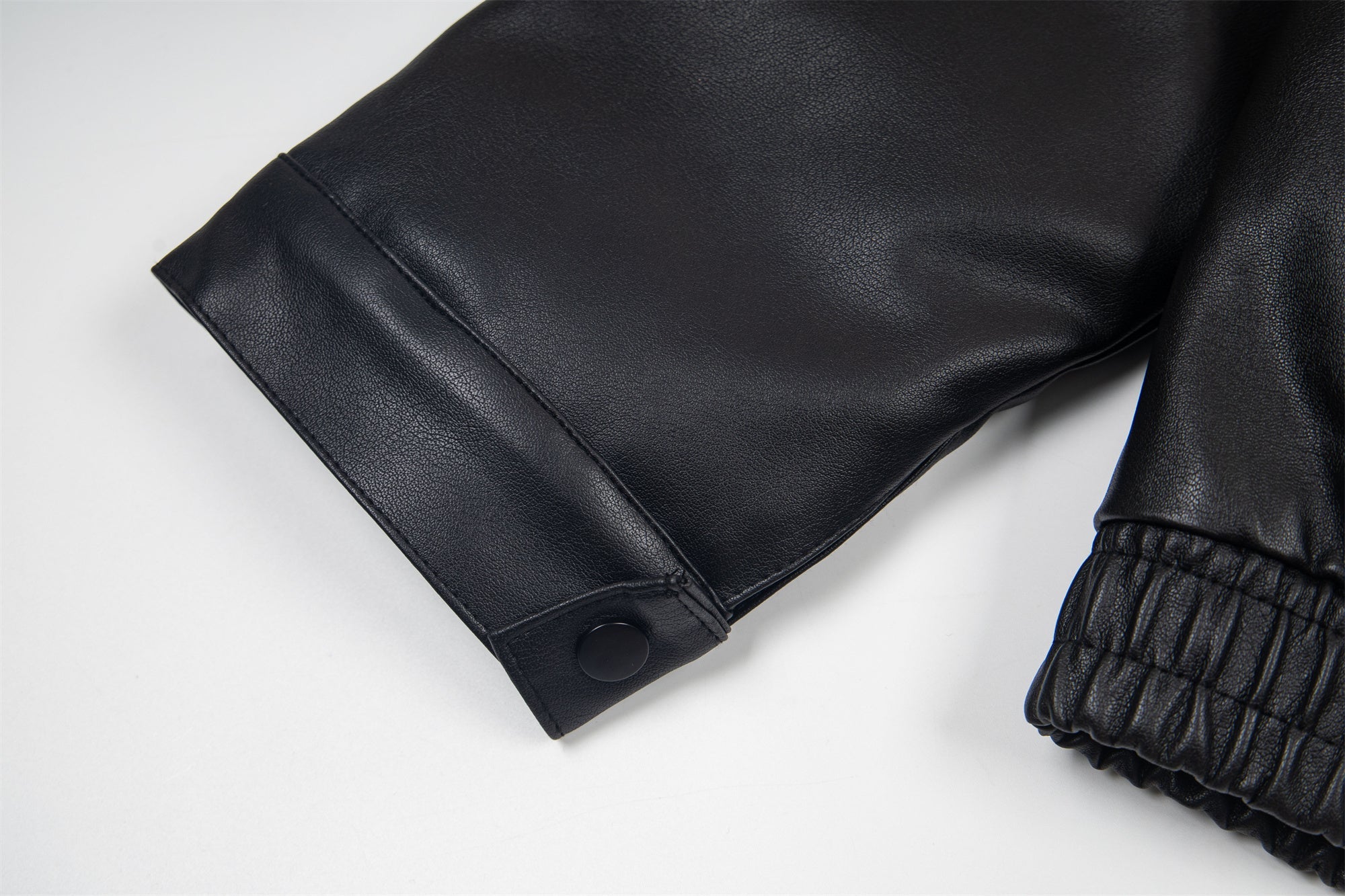 Omirad Vintage Lettering PU Leather Bomber Jacket