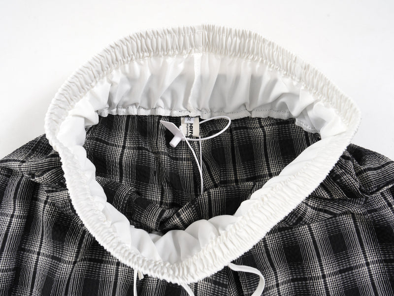 Omirad Plaid Wide-Leg Track Pants | Vintage Streetwear