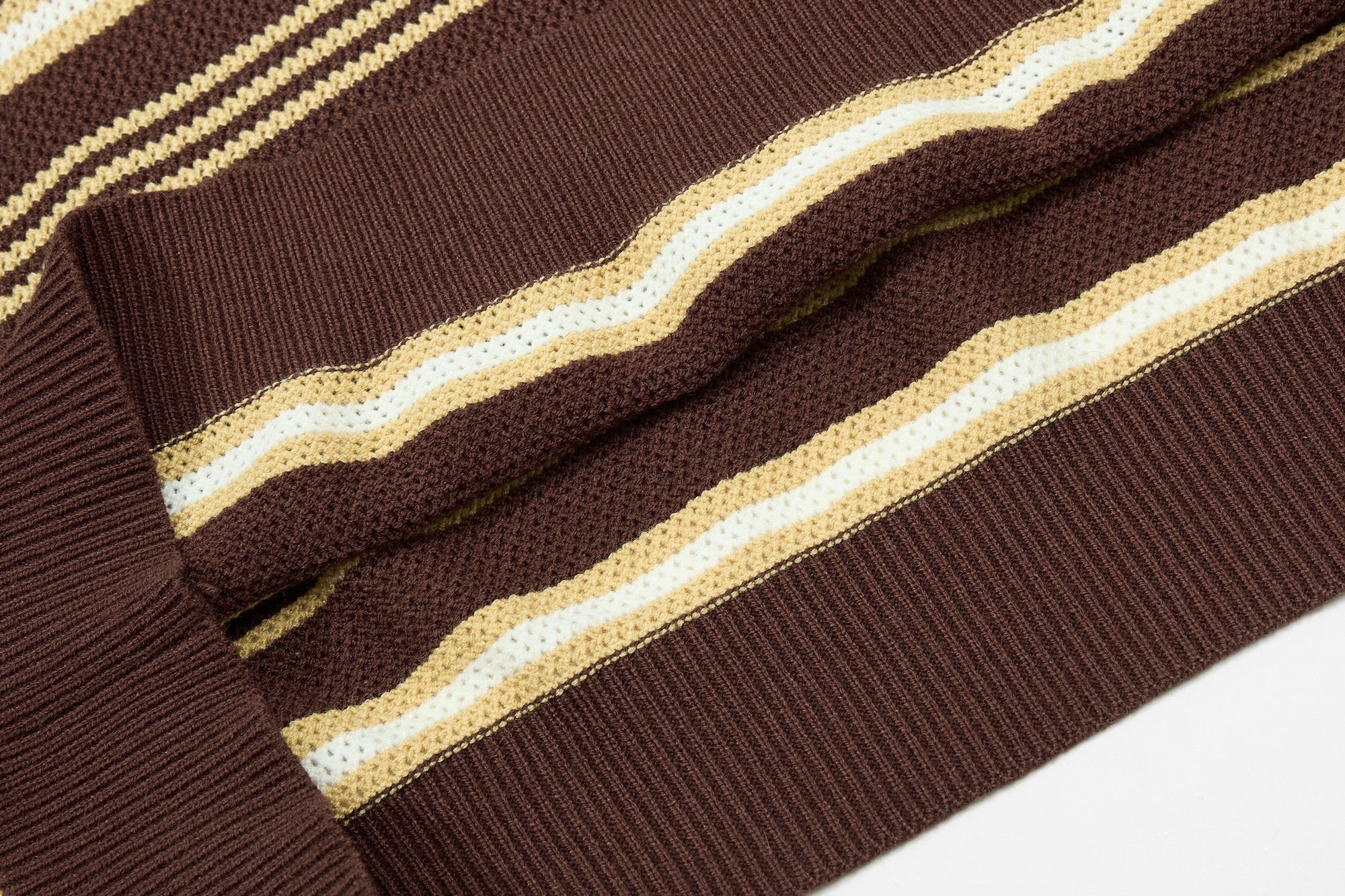 Omirad Retro Stripe Knit Polo | Vintage Collegiate Cotton Polo