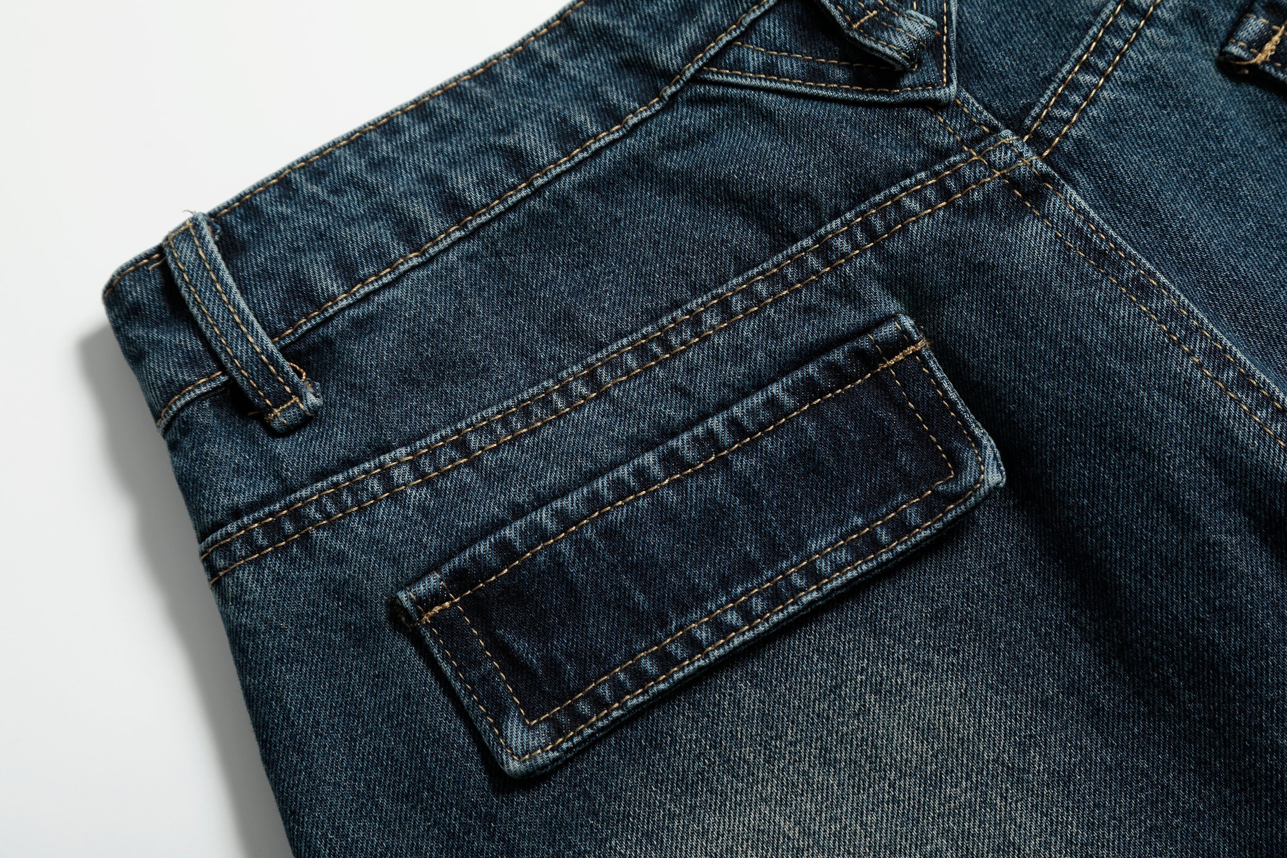 Vintage Whisker Wide-Leg Jeans | Double-Button Oversized Denim