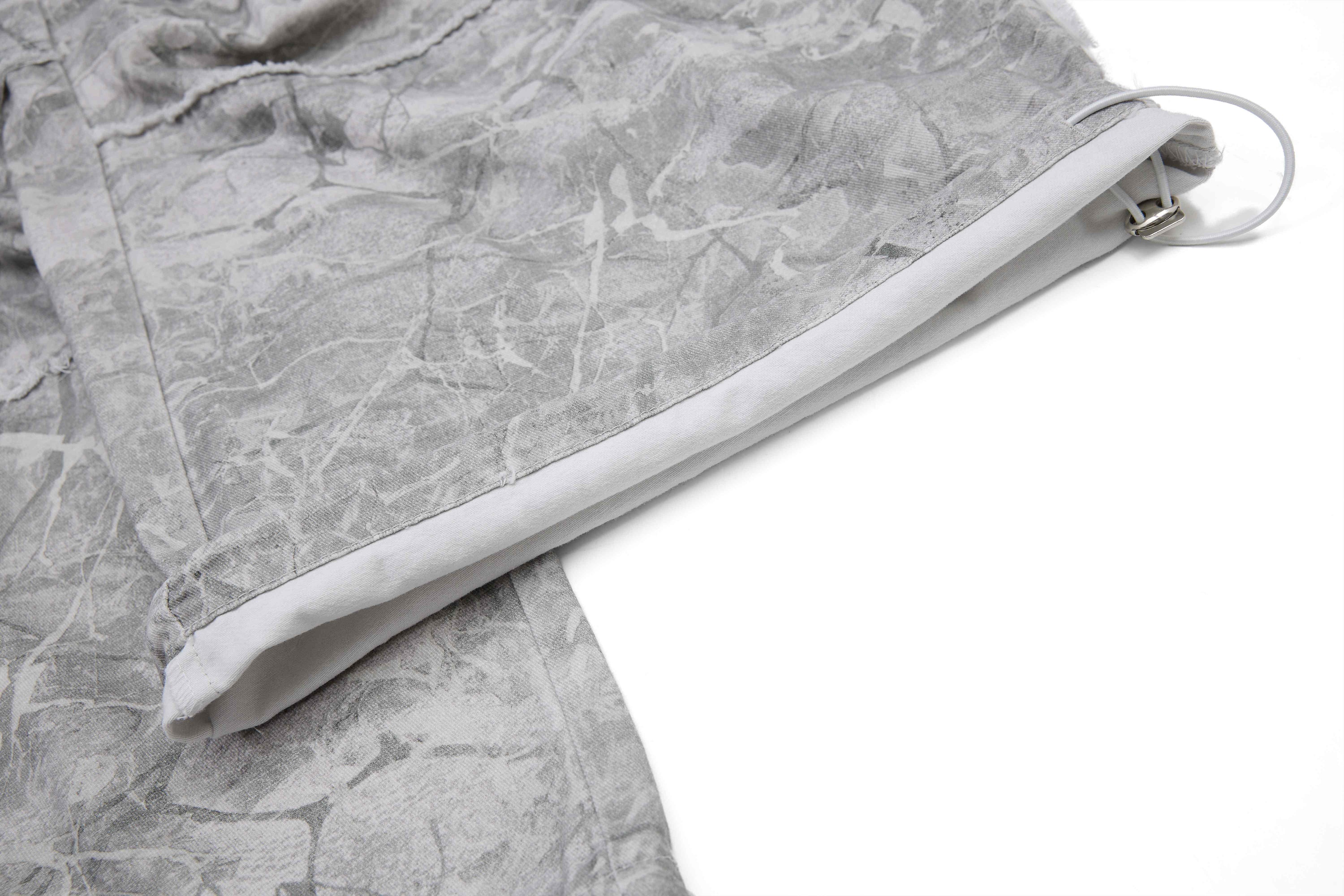Washed Marble Wide-Leg Baggy Pants | Streetwear Denim