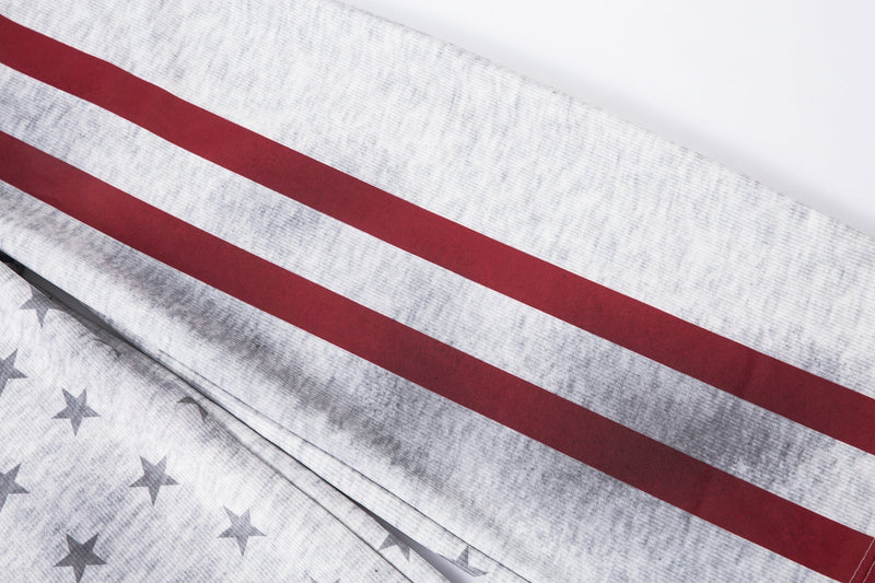 Star Print Wide-Leg Sweatpants with Contrast Side Stripes