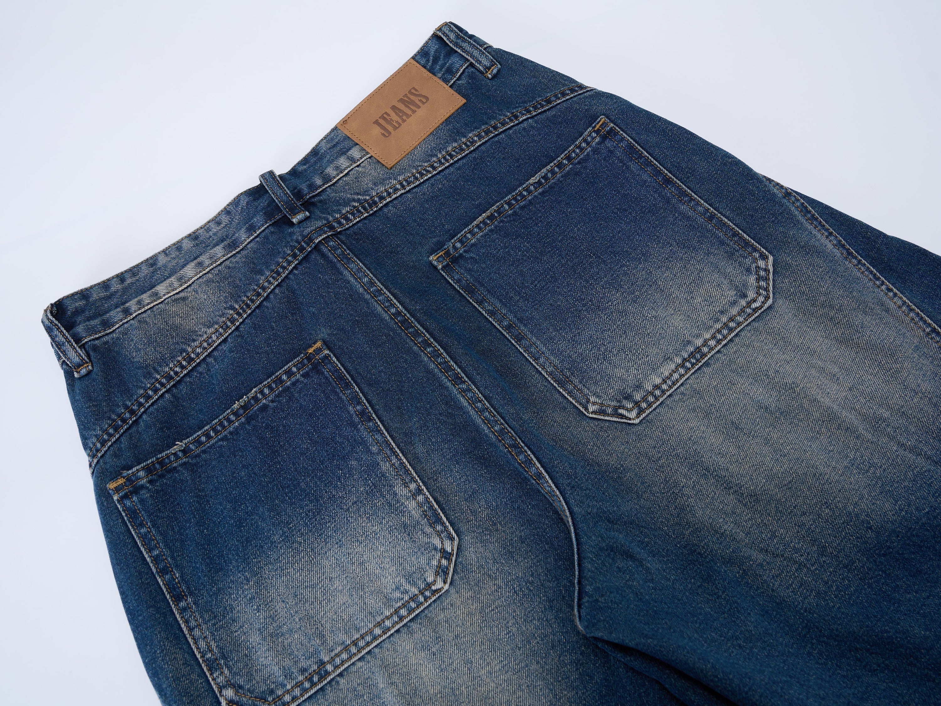 V-Panel Vintage Washed Wide-Leg Jeans | Oversized Denim