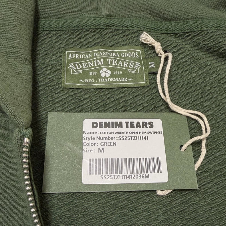 Denim Tears Cotton Wreath Puff Print Zip-Up Hoodie – Green