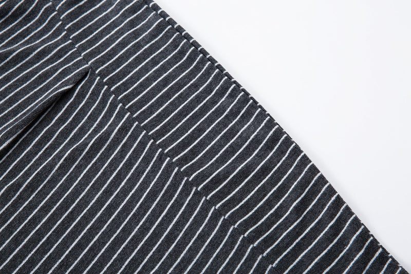 Striped Knit Barrel-Leg Lounge Pants with Drawstring Hem