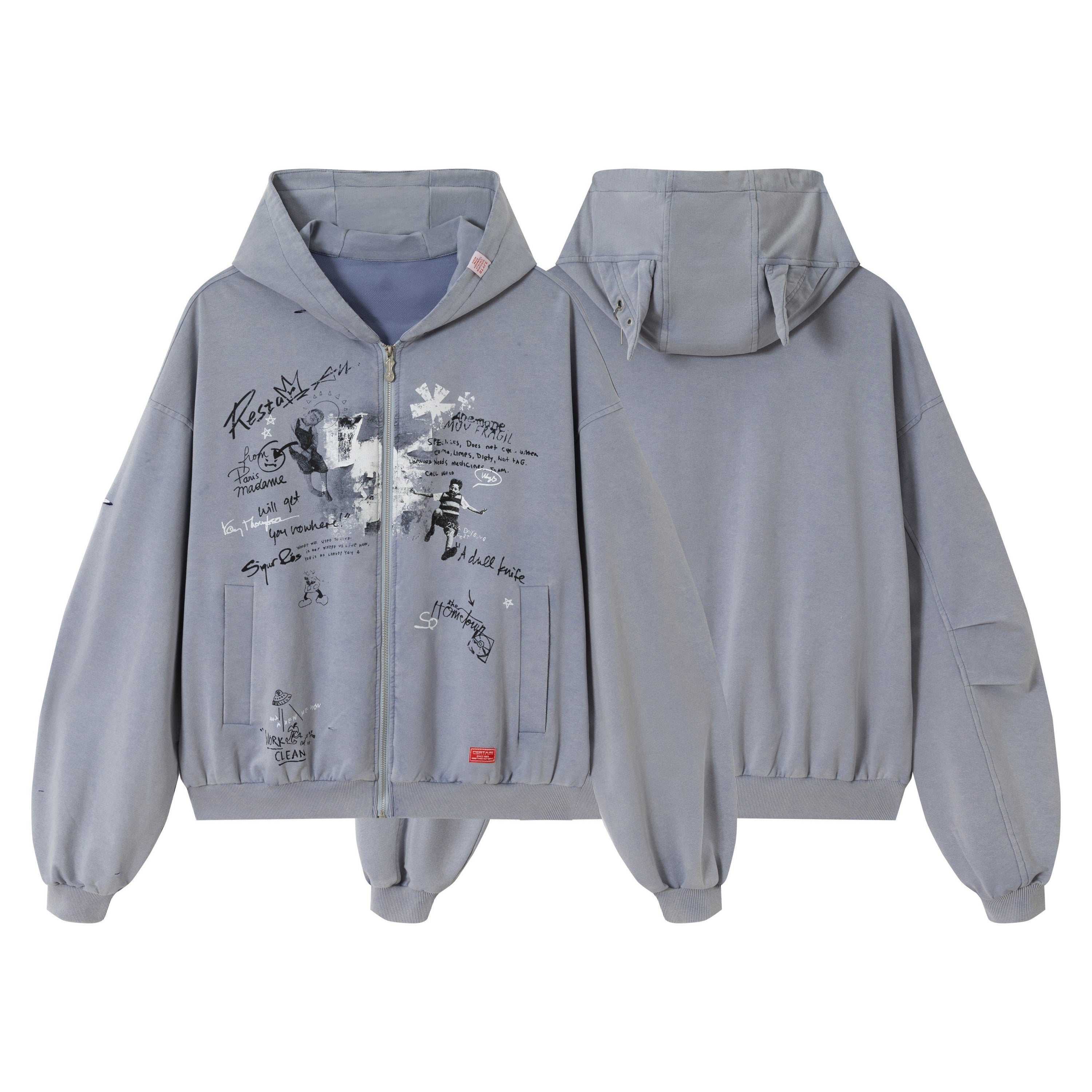 Omirad Gradient Graphic Zip Hoodie | Streetwear Statement