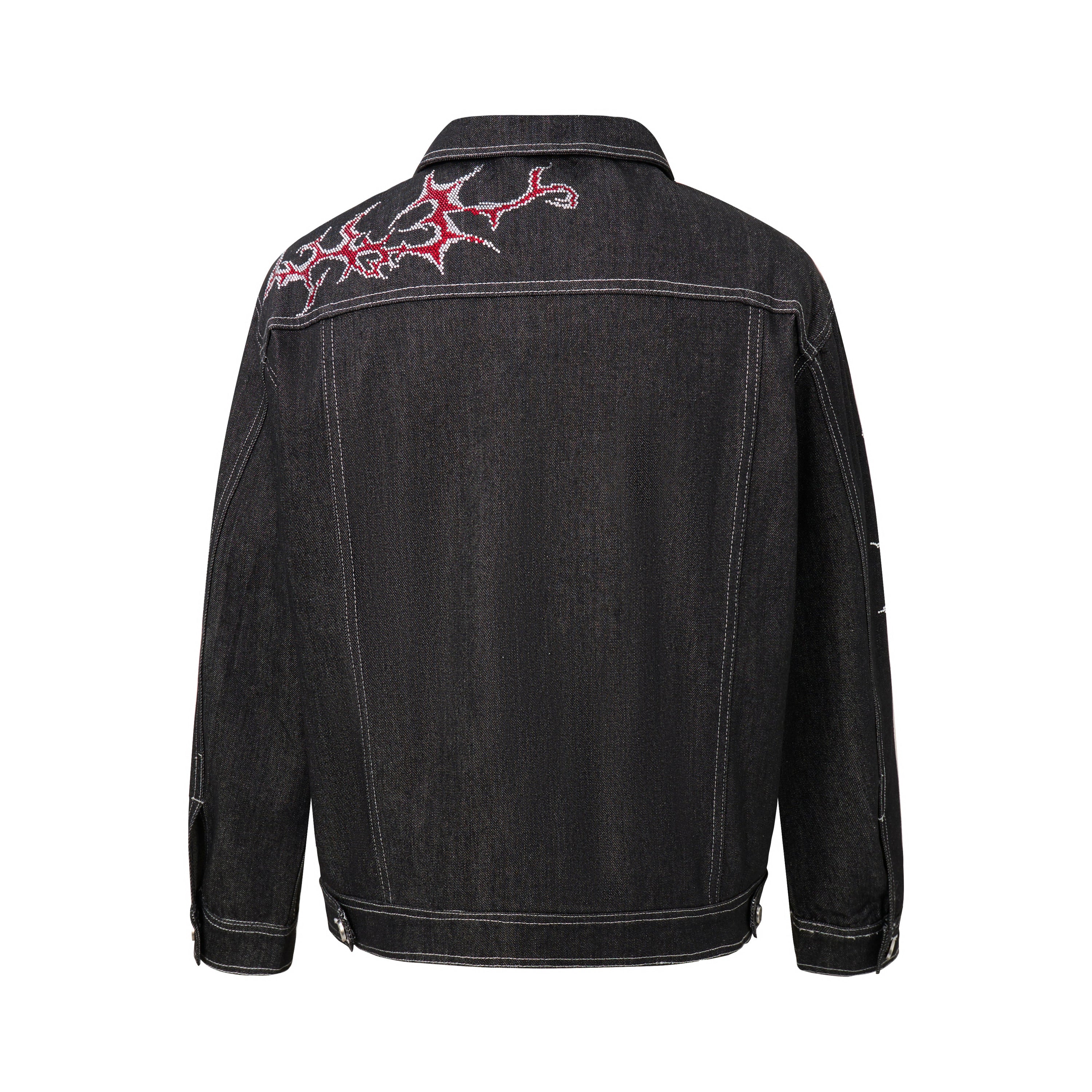 Omirad Graphic Denim Jacket – Tribal Embroidered Streetwear