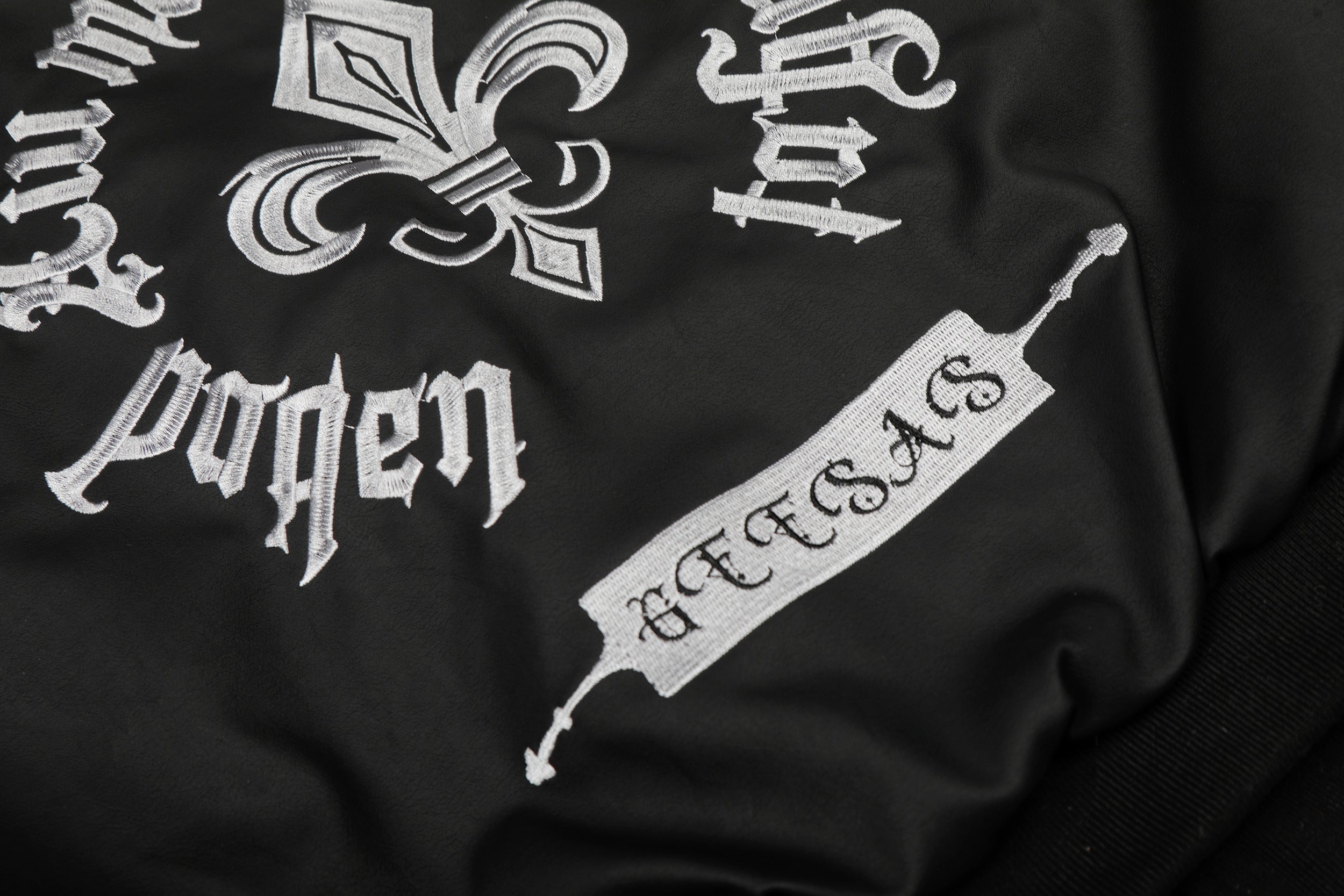 Faux Fur Collar Gothic Embroidered Bomber Jacket | Streetwear