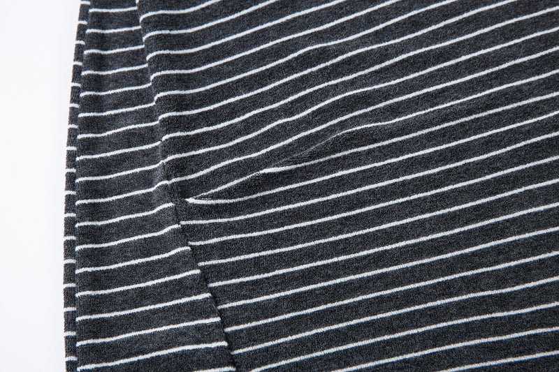 Striped Knit Barrel-Leg Lounge Pants with Drawstring Hem