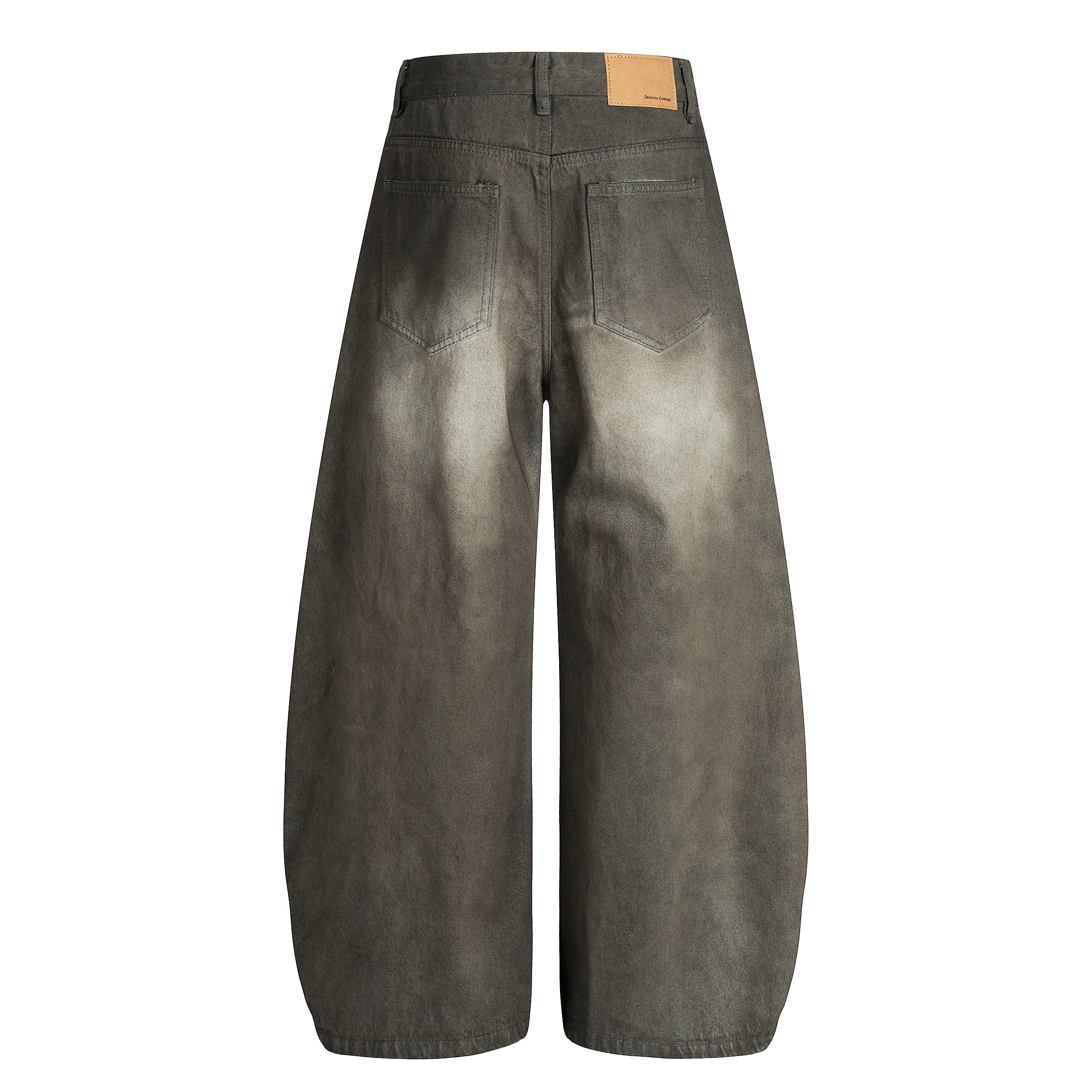 Omirad Faded Curved Wide-Leg Denim Pants | Vintage Wash
